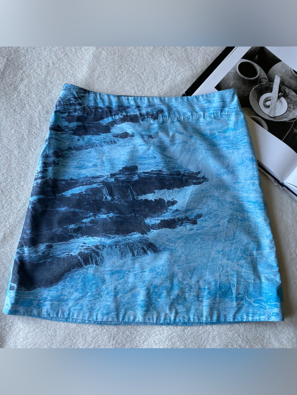 Anthropologie HD in Paris Cotton A-Line Digital Rapids Skirt Size 6